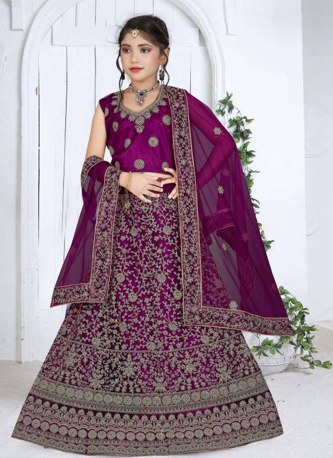 Aaradhna vol 12 Wedding Wear Designer Embroidery Net Kids wear Lehenga Choli Collection